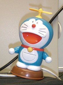 Picture of a Japanese 'Doraemon' toy with a spinning propellor hat.